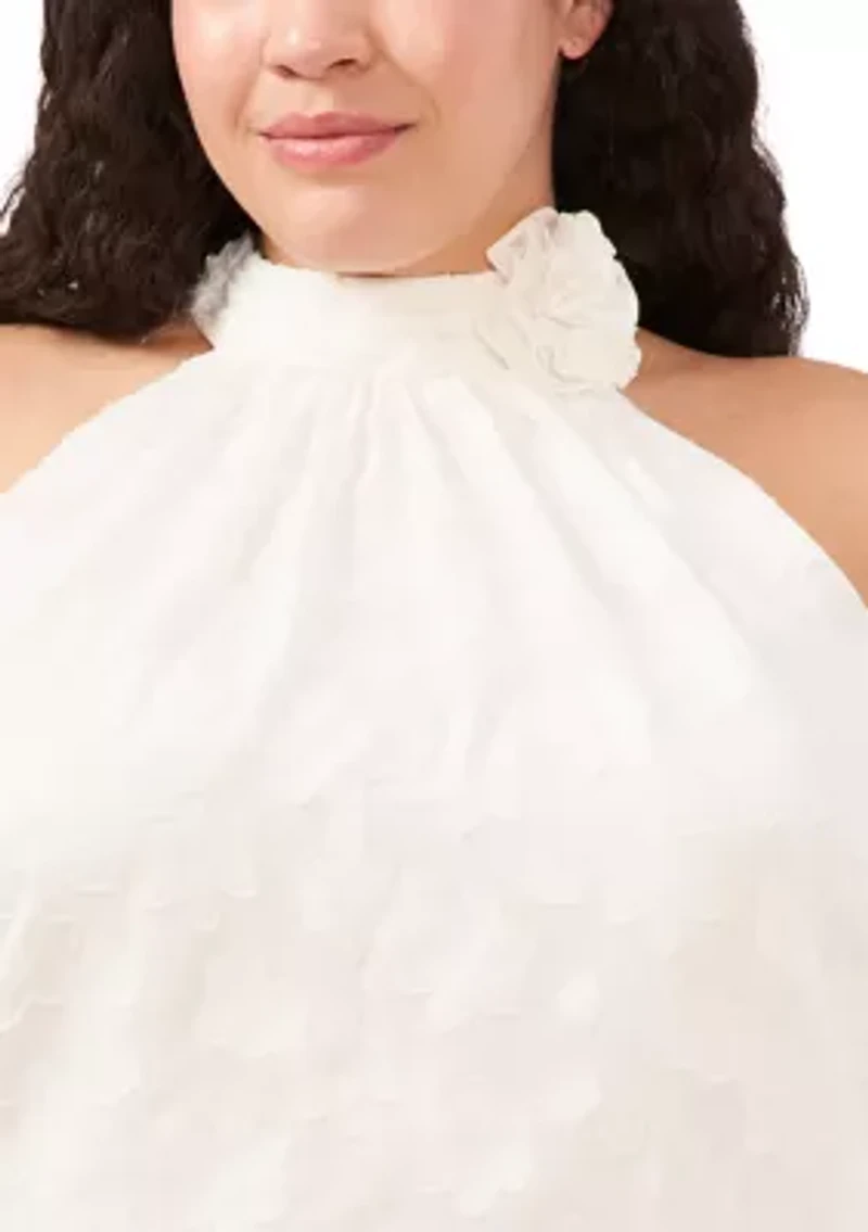 Plus Sleeveless Halter Neck Blouse