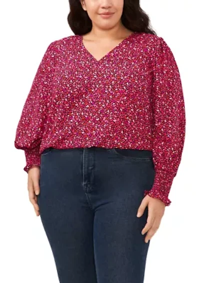 Plus V-Day Woven Top