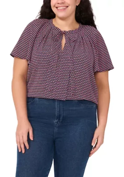 Plus Woven Printed Blouse