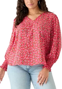 Plus Floral Heart Blouse