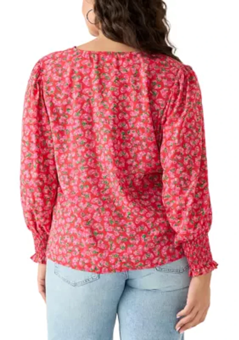 Plus Floral Heart Blouse