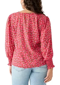 Plus Floral Heart Blouse