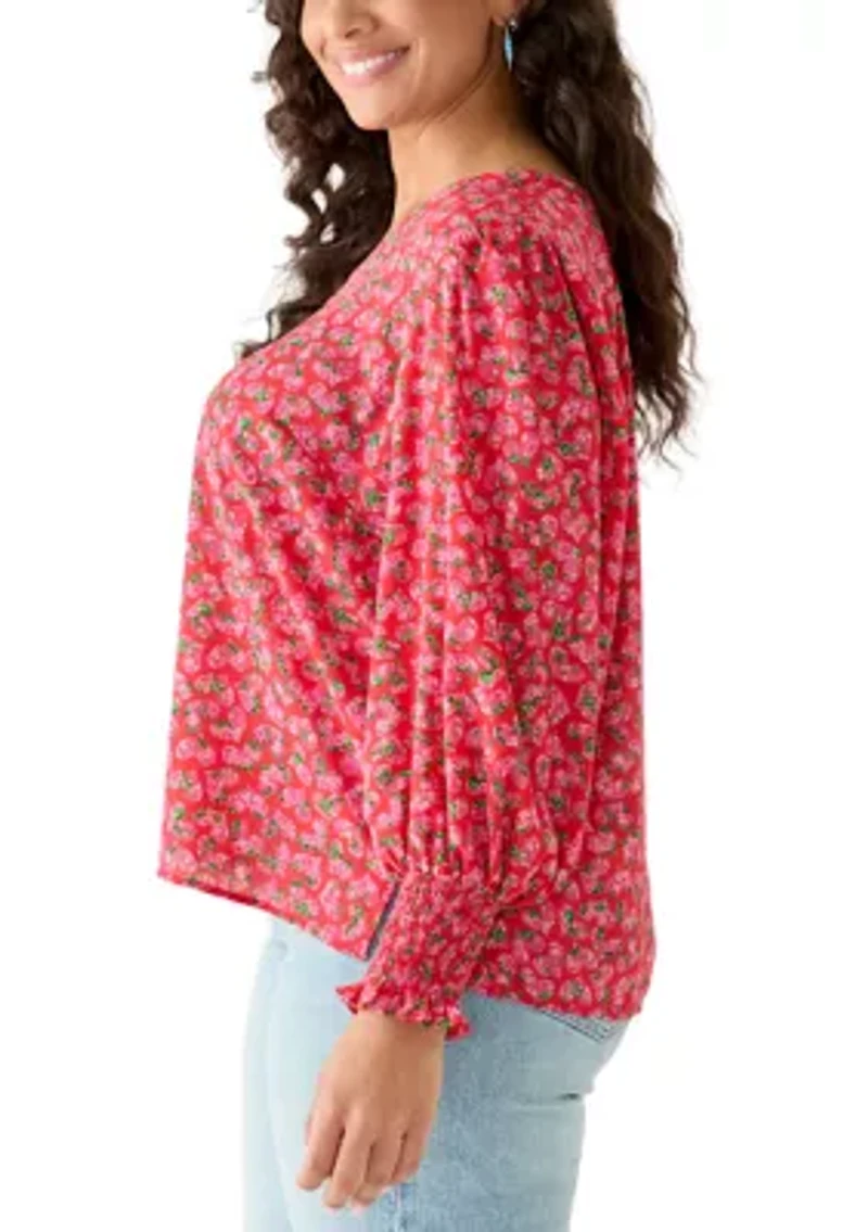 Plus Floral Heart Blouse