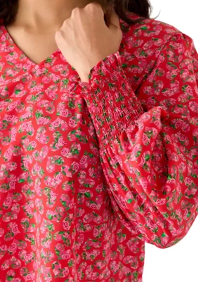 Plus Floral Heart Blouse