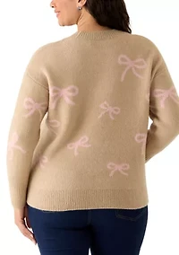 Plus All-Over Bow Sweater