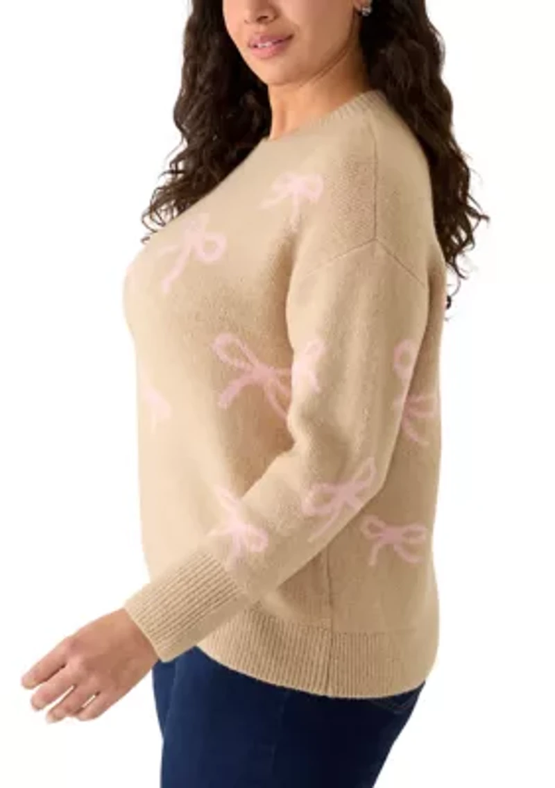 Plus All-Over Bow Sweater