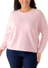 Plus Heart Crew Neck Sweater