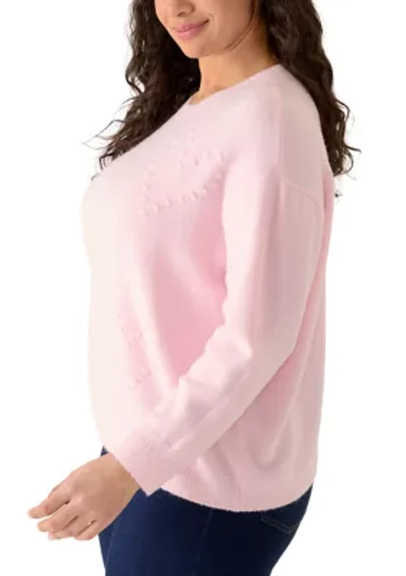 Plus Heart Crew Neck Sweater