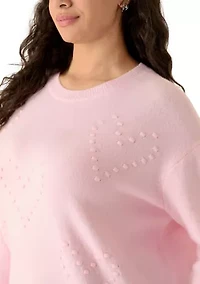 Plus Heart Crew Neck Sweater