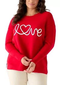 Plus Love Scribble Crew Neck Sweater