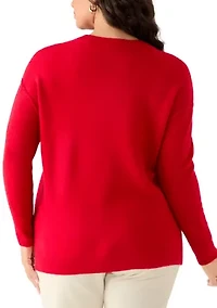 Plus Love Scribble Crew Neck Sweater