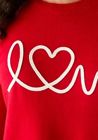 Plus Love Scribble Crew Neck Sweater