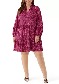 Plus Long Sleeve Babydoll Dress