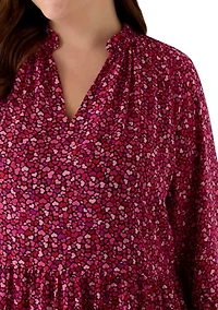 Plus Long Sleeve Babydoll Dress