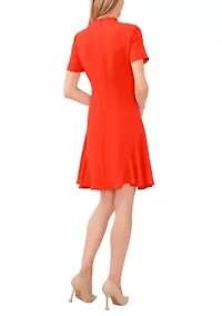 Petite Short Sleeve Ruffle Dress