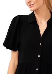 Petite Puff Sleeve Tiered Maxi Dress