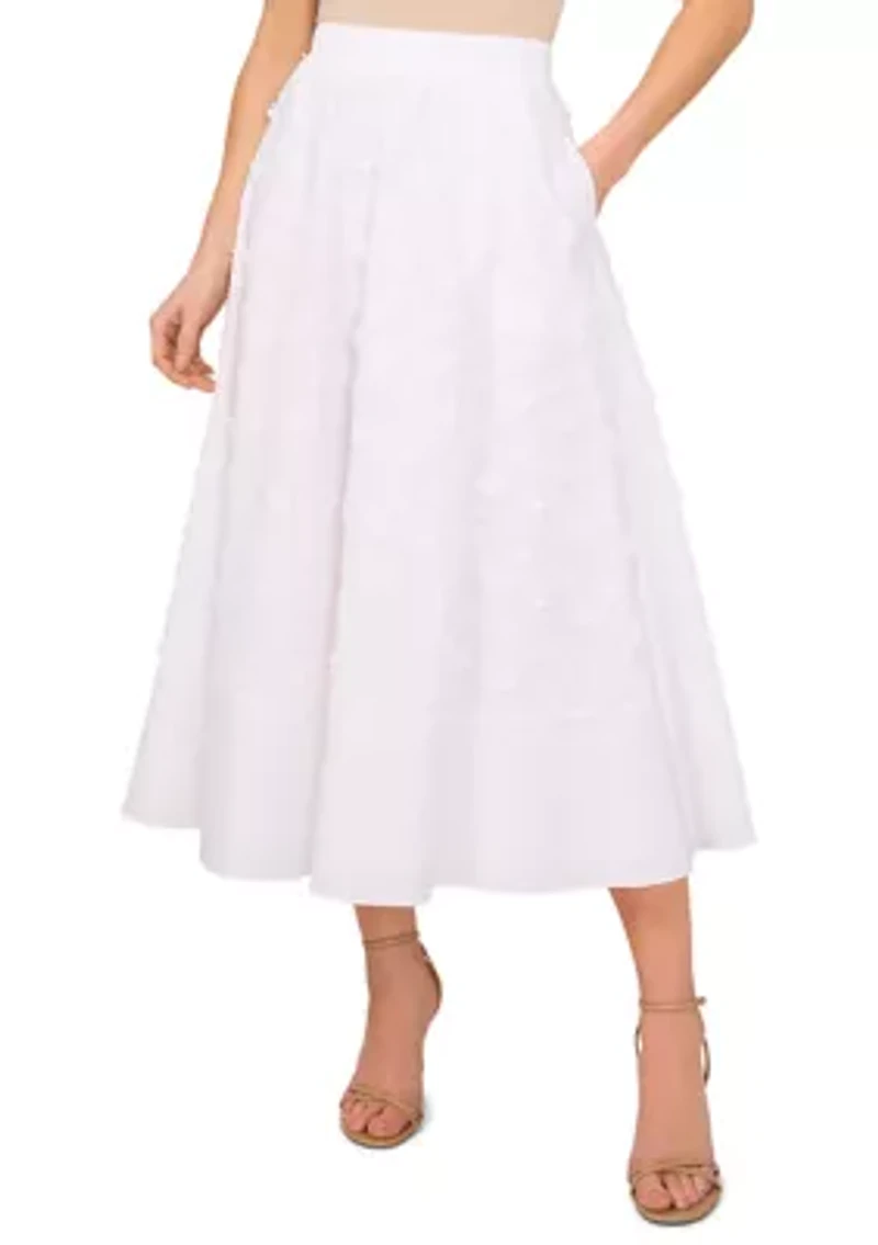 Petite Elastic Waist Midi Skirt