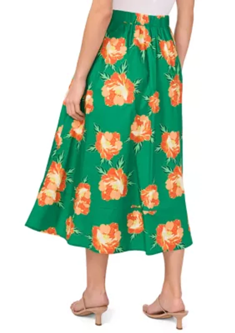 Petite Elastic Waist Midi Skirt