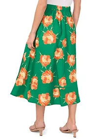 Petite Elastic Waist Midi Skirt