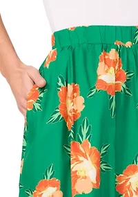 Petite Elastic Waist Midi Skirt
