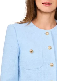 Petite Long Sleeve Collarless Jacket