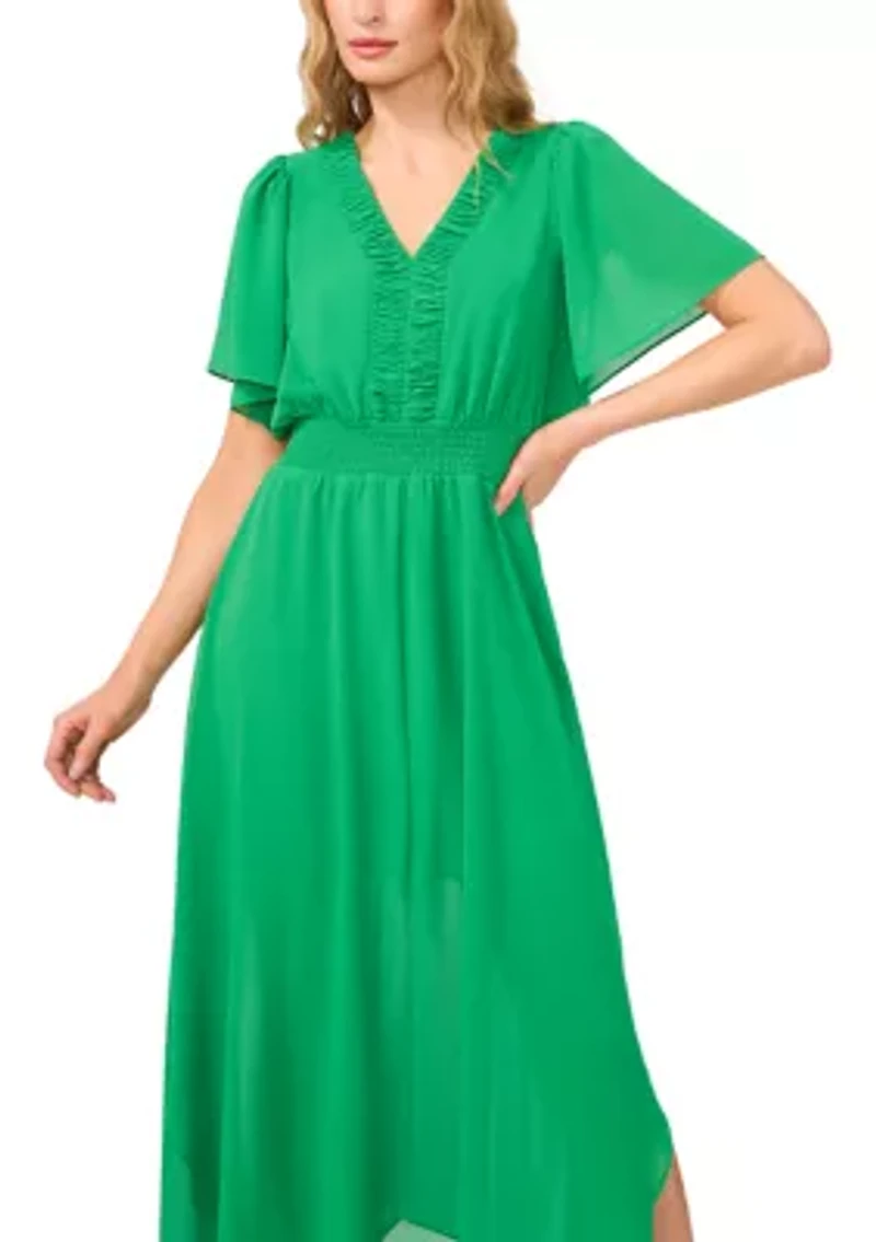 Petite Ruffle Detailed Maxi Dress