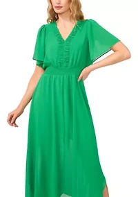 Petite Ruffle Detailed Maxi Dress