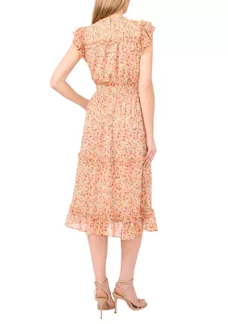 Petite Printed Midi Dress