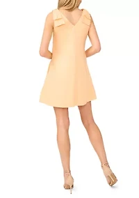 Petite A-Line Short V-Neck Mini Dress