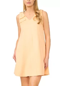 Petite A-Line Short V-Neck Mini Dress