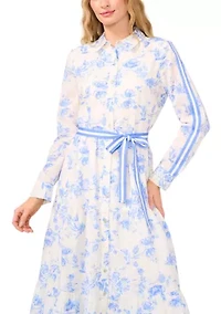 Petite Floral Printed Shirt Dress