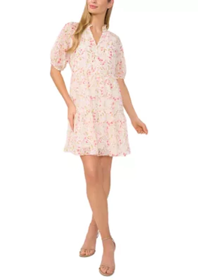 Petite Short Sleeve Printed Dress