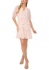 Petite Short Sleeve Printed Dress