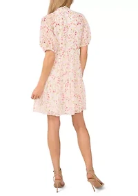 Petite Short Sleeve Printed Dress