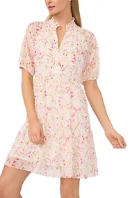 Petite Short Sleeve Printed Dress