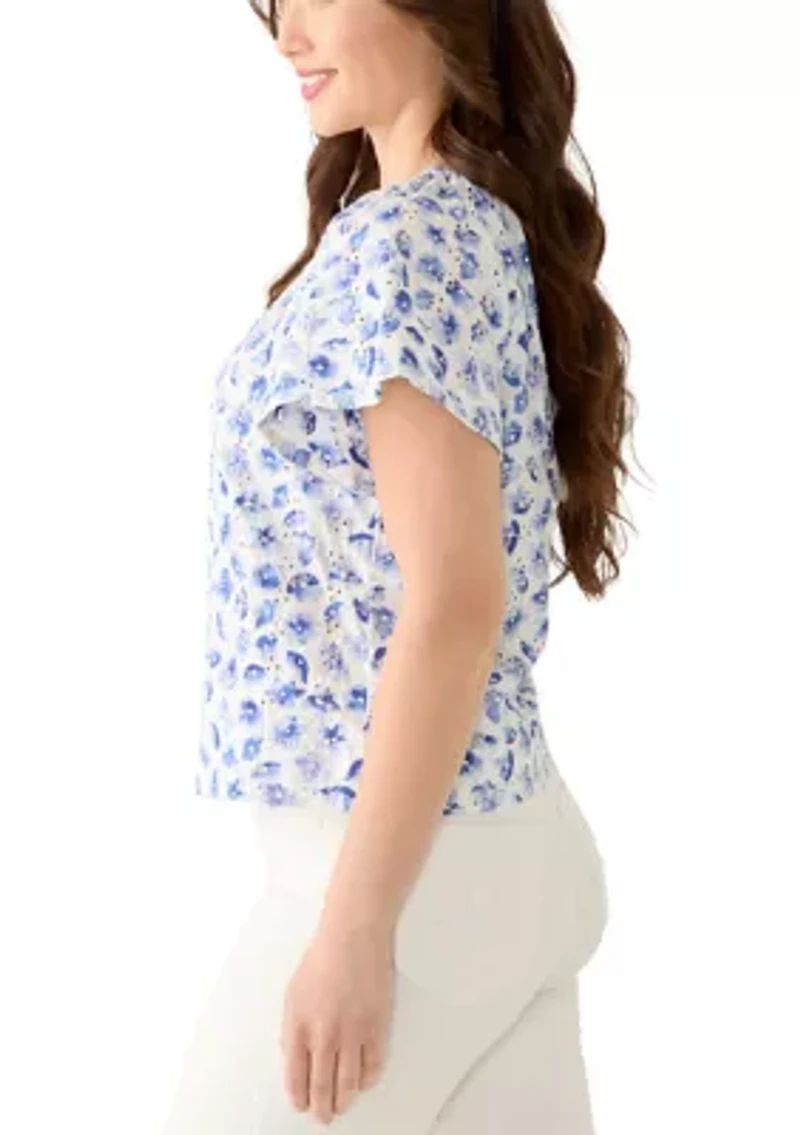 Petite Short Sleeve Raglan Top