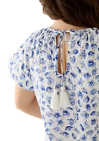 Petite Short Sleeve Raglan Top