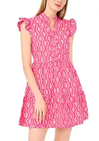 Petite Flutter Sleeve A-Line Mini Dress