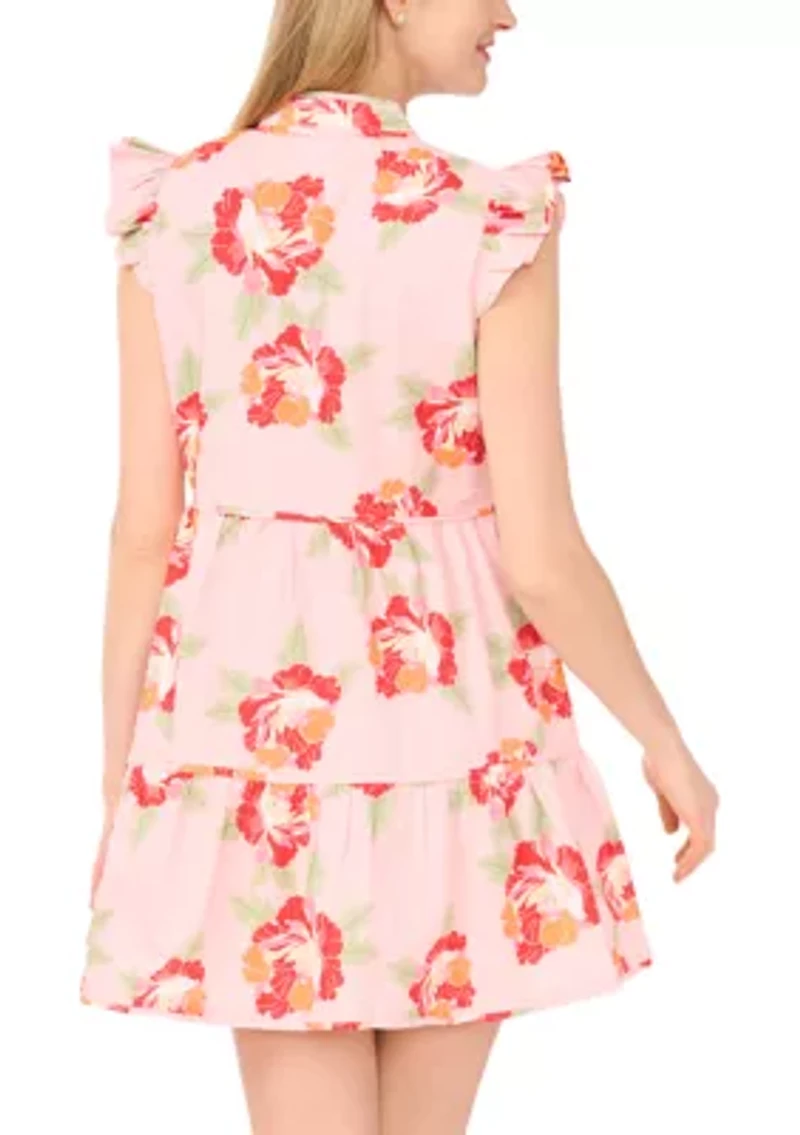 Petite Flutter Sleeve Mini Dress