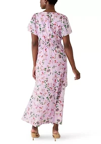 Petite Short Sleeve V-Neck Midi Dress