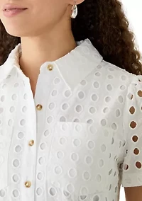 Petite Collared Button Down Dress