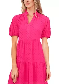 Petite Short Sleeve Babydoll Dress