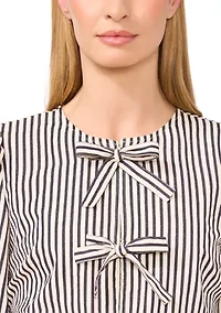 Petite Bow Front Peplum Hem Top