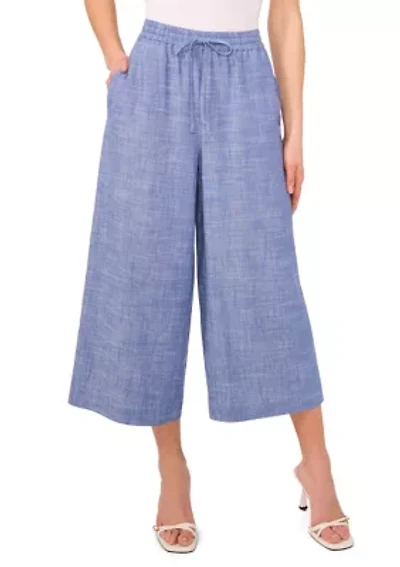 Petite Wide Leg Gathered Pants