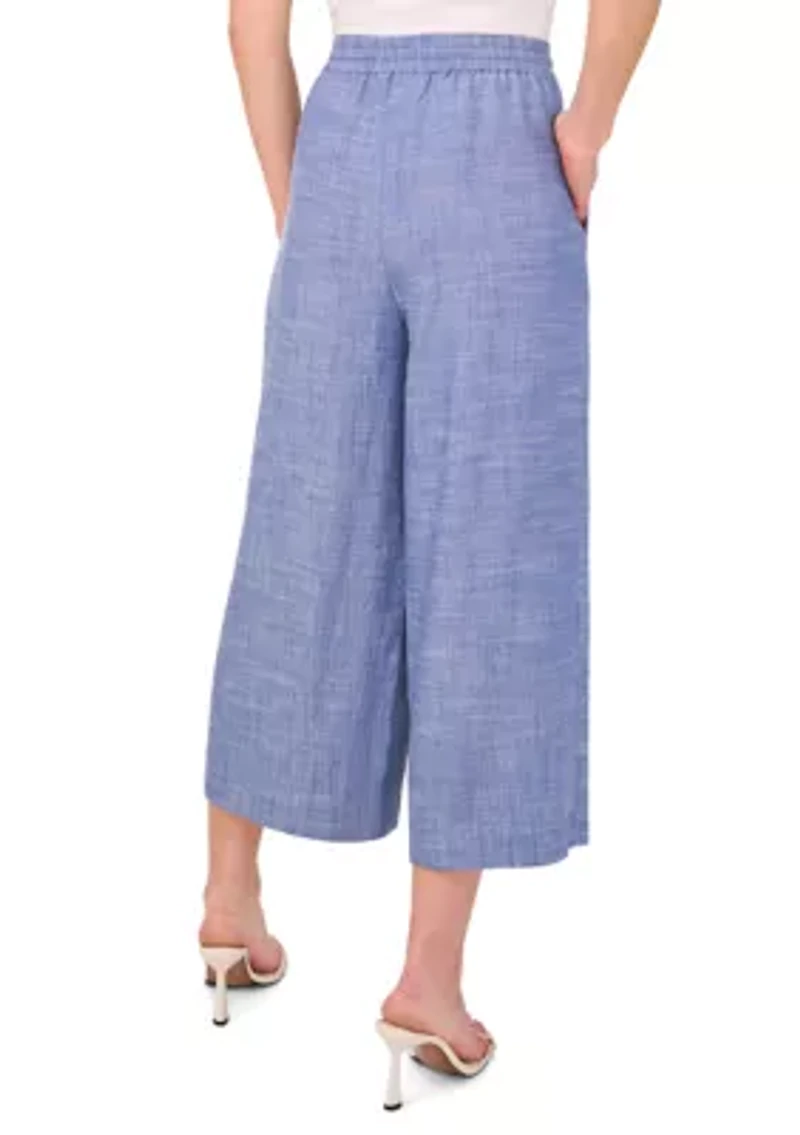 Petite Wide Leg Gathered Pants