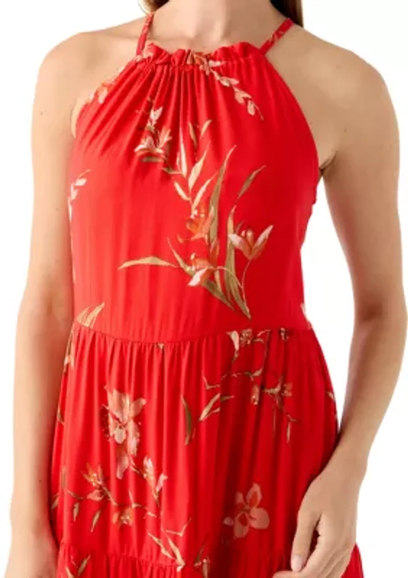 Petite Tiered Halter Maxi Dress