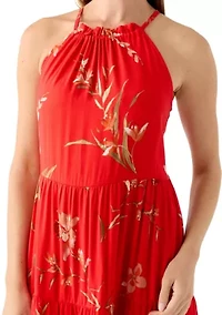 Petite Tiered Halter Maxi Dress