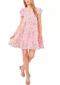 Petite Flutter Sleeve Mini Dress