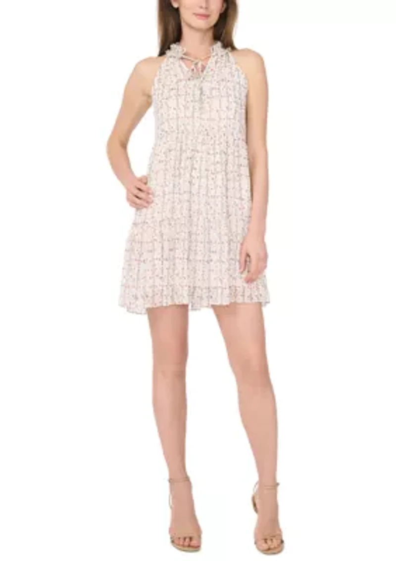 Petite Short Ruffled Printed Sundress