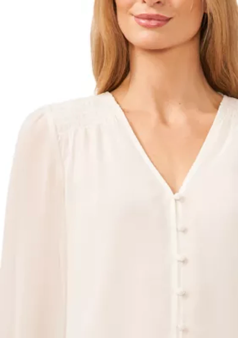Petite V-Neck Blouse
